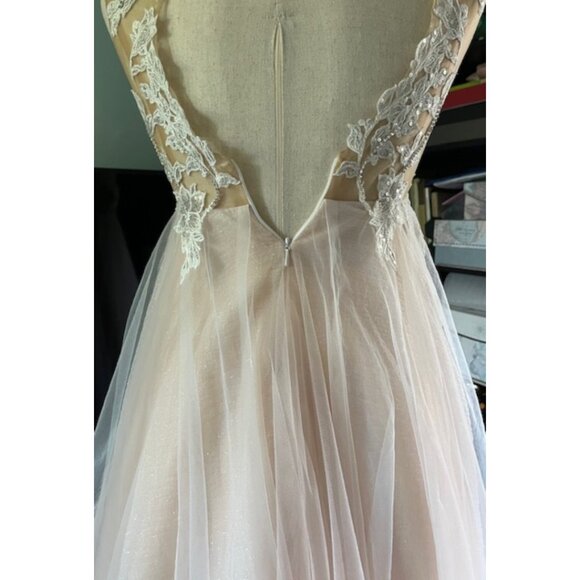 DB Studio David's Bridal Girl's Ivory Satin Tulle Flower Formal Dress Gown Sz 12 - Picture 12 of 16